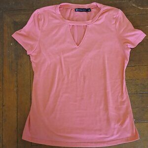 New York & Company Pink Women’s Top Large Casual Cotton Blend